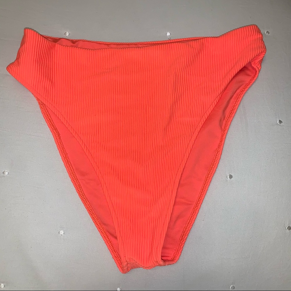 Frankie’s Bikinis High Waisted ribbed bottom